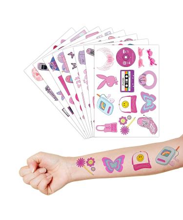 Y2K 2000 Temporary Tattoos - 96PCS for Teen Girls Birthday Party Decor & Supplies - Pink Cute Gifts for Classroom Prizes & Themed Events - Buy Online on GoSupps.com