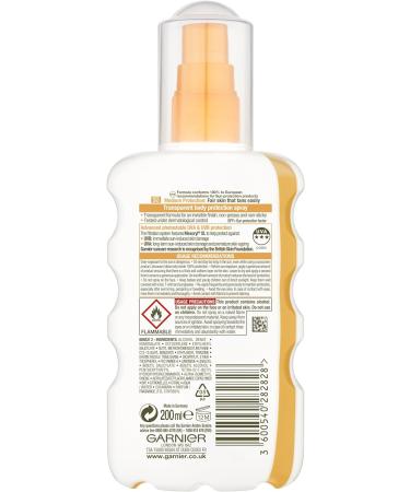 Garnier Ambre Solaire Clear Protect Transparent Sun Cream Protection Spray SPF20 200ml - Buy Online on GoSupps.com