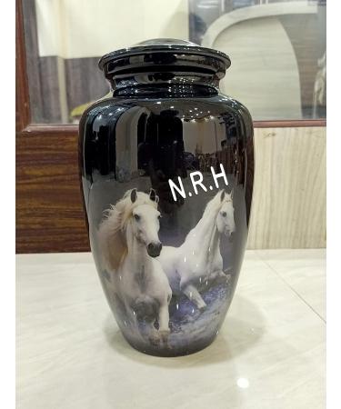 Eternal Horse Design Cremation Urn - Beautifully Handcrafted Adult Funeral Urn - Solid Metal Urn - Affordable Urn for Human Ashes - Buy Online on GoSupps.com