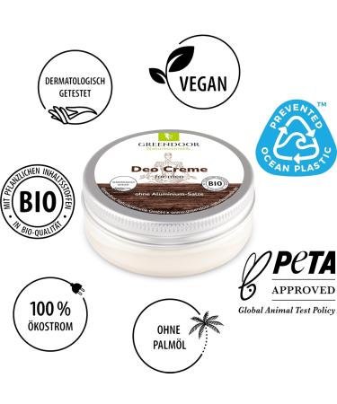 Greenendoor Men's Natural Deodorant Cream 50ml - 6 Months Odor Protection Vegan & Aluminum-Free - Buy Online on GoSupps.com