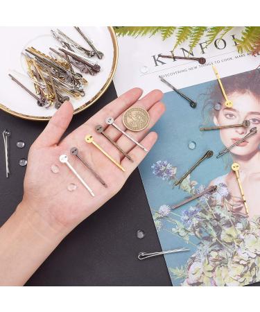 Shop Pandahall 50 Sets Hair Bobby Pins & Clips - 5 Colors DIY Glass Cabochons | International Shipping Available - Buy Online on GoSupps.com