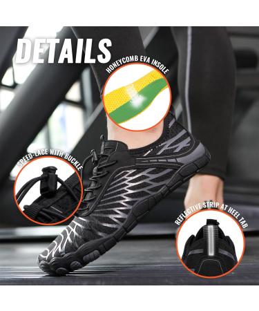 Ashion Unisex Barefoot Shoes - Breathable Water Shoes for Men & Women | Slipproof Summer Beach Aquasiums 39 EU - Gray & Black - Buy Online on GoSupps.com