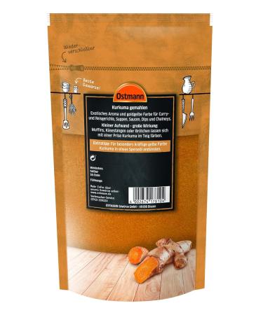 Ostmann Turmeric Ground 250g - Premium Fine Turmeric Powder for Indian Dishes Curries & Golden Milk - International Shipping Available - Buy Online on GoSupps.com