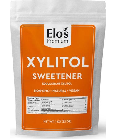 Elo s Premium Xylitol (1kg) | Packaged In Canada| 100% All-Natural Food Grade Sugar Alternative| Non-GMO Kosher and Halal Friendly Gluten Free and Keto | Excellent All-Natural Sweetener & Sugar Substitute