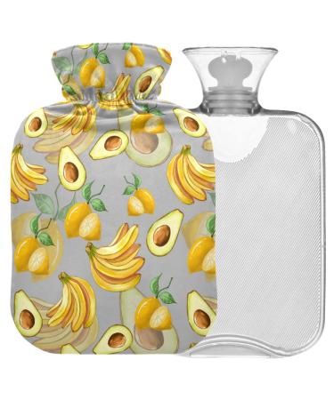 Naanle Banana lemon avocado hot bottle with reference transparent hot water bottle 1l warm steadel for bed handfoot heat pain relief heat and cold therapy