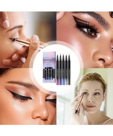 Colored Eye Liner Set | Waterproof Eye Liner Pencil 5 Colors Eye Liner Color Set - Color Eyeliners Smudge-Proof Long-Lasting Glitter Eye Liner Pencil for Dance Night Live Performance - Buy Online on GoSupps.com