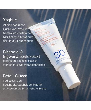 KORRES YOGHURT Sunscreen - SPF 30 Gel for Face - OMC and Octocrylene Free - Fast Absorbing Sun Protection - 40 ml - Buy Online on GoSupps.com