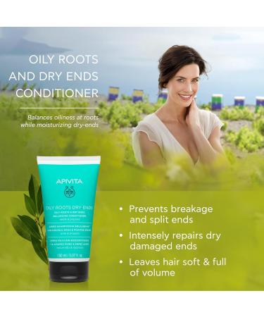 Apivita Conditioner for Oily Roots & Dry Ends - Nourishing Hydrating Volume Boosting Hair Care for Men & Women - Aloe & Vitamin E | 5.07 Fl - Buy Online on GoSupps.com