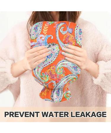 NAANLE 2L Hot Water Bottle - Orange Flower Paisley | Pain Relief for Menstrual Cramps | Heat & Cold Therapy - Buy Online on GoSupps.com