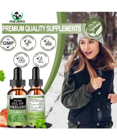 Vita letuo Oregano Oil Drops 30000mg Organic Oil of Oregano with Black Seed Oil for Immune Digestive Support High Absorption Aceite de Oregano for Seasonal Support Non-GMO Gluten Free - Buy Online on GoSupps.com
