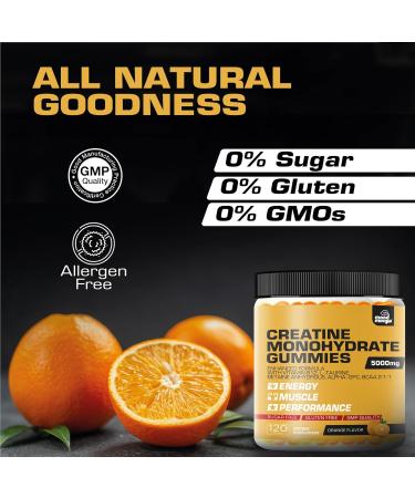 Buy Sugar-Free Creatine Monohydrate Gummies 5g - Enhanced Formula with L-Taurine Betaine & BCAA - International Shipping Available - Buy Online on GoSupps.com