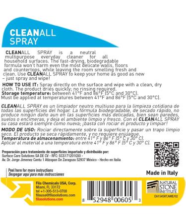 FILA CLEANALL SPRAY Neutral All-Purpose Cleaner 24 OZ - Surface Care Solution - Buy Online on GoSupps.com