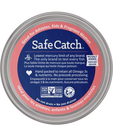 Safe Catch Wild Pacific Pink Salmon Canned Wild-Caught No Salt Added Skinless Boneless Salmon Fish Mercury Tested Kosher 6 Pack Can Salmon 5oz - Buy Online on GoSupps.com