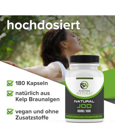 Surpresa Natural - High-Dose Natural Iodine Capsules from Kelp | 900 Tablets Vegan & Salt-Free | Laboratory Tested Made in Germany | 30-Month Supply (5 Pack) - Buy Online on GoSupps.com