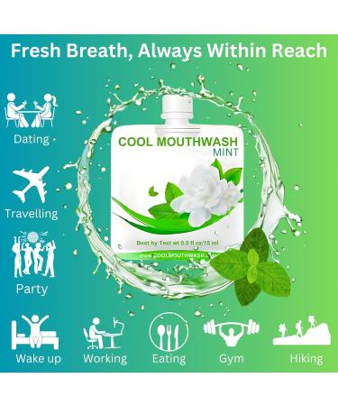 Best by Test Cool Mint Travel Size Mouthwash | Alcohol-Free Dentist-Formulated Sachets for Fresh Breath On-the-Go | Pack of 6 - Eco-Friendly Design - Buy Online on GoSupps.com