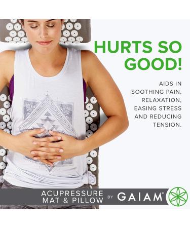Gaiam Acupressure Mat & Pillow Set | Acupuncture Massage for Sciatic Pain Muscle Tension Fibromyalgia Relief Neck & Back Pain Migraines & Insomnia - Buy Online on GoSupps.com