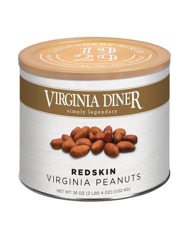 Virginia Diner Gourmet Super Extra Large Red Skin Virginia Peanuts 36oz - Traditional Salted Peanuts - 2.25lb Pack | Premium Salted Red Skin Peanuts - Buy Online on GoSupps.com