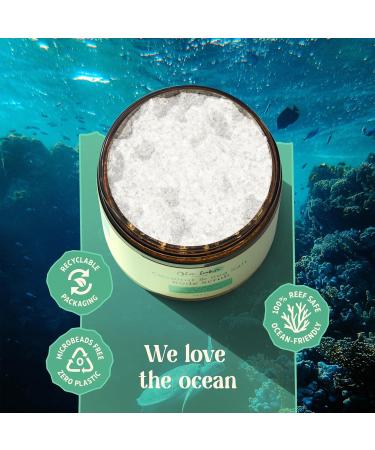 Coconut and Dead Sea Salt Body Scrub with Hyaluronic Acid & Vitamin E - Moisturizing Exfoliator for Smooth Skin - Buy Online on GoSupps.com
