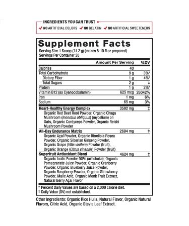 Force Factor Organics Reds Superfood Powder - All-Day Energy Boost with Beet Root & Chaga - Vegan & Non-GMO - 30 Servings - Buy Online on GoSupps.com
