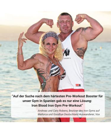  american supps Irongym Mallorca Caro & Andreas ROBENS L-Citrulline L-Arginine Beta-Alanine Guarana Caffeine (Watermelon) - Buy Online on GoSupps.com