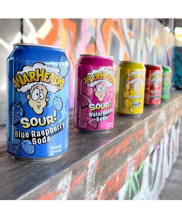 Warheads Soda Sampler Pack - Sour Fruity Soda with Classic Flavors - 5 Pack of 12oz Cans - Perfect Sweet and Sour Mix for Cocktails - Buy Online on GoSupps.com