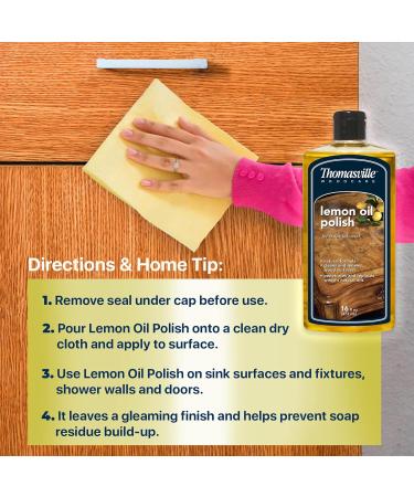 Thomasville Lemon Oil Polish - Natural Wood Cleaner & Furniture Polish | Cleans Restores & Protects Wood Surfaces - 16oz - Buy Online on GoSupps.com
