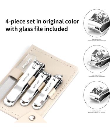 Manicure Set 4 Pieces Quality Carbon Steel Professional Nail Clipper Set Pedicure Tools Travel Beauty Tools Men and Women Friends and Parents Gifts - Buy Online on GoSupps.com