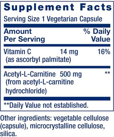 Acetyl L-Carnitine 500mg by Life Extension - 100 VCaps for Enhanced Energy & Metabolism - Buy Online on GoSupps.com