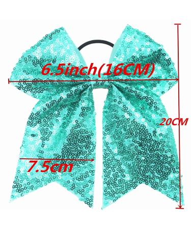 Xansema 6.5 Sequins Hair Bow Elastic Hair Tie Ribbon Cheer Bow Ponytail Holder (Blue) - Women, Girls, Kids, Teens - Buy Online on GoSupps.com