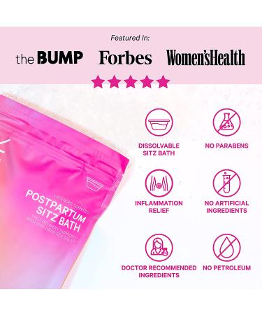 Pink Stork Postpartum Sitz Bath Soak - Dead Sea Salt for Perineal Care & Postpartum Recovery - Lavender Scented 1 lb - Buy Online on GoSupps.com