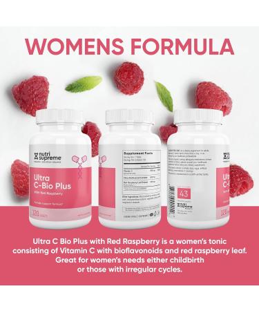 Nutri Supreme Ultra C-Bio Plus Female Support Formula - 120 Tablets | Vegetarian Kosher with Red Raspberry, Vitamin C, and Bioflavonoids - Buy Online on GoSupps.com