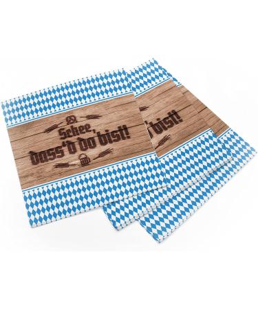 Ittenga Bayrisch Blau Wei Schee Napkins 30x30cm - 20 Pack 3-Layer for Oktoberfest & Festivals - Buy Online on GoSupps.com