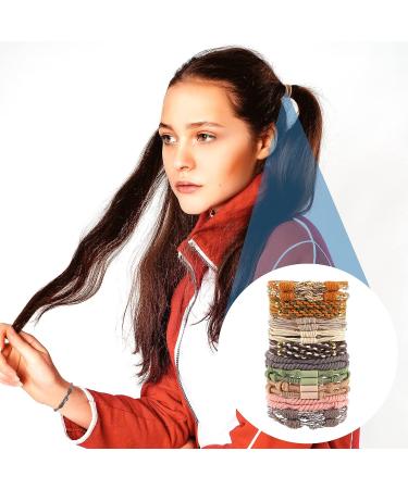 20Pcs Boho Hair Ties - Elastic Ponytail Holders for Women - Soft Hair Bands in 5 Styles and 10 Colors - No Damage Hair Elastics - Buy Online on GoSupps.com