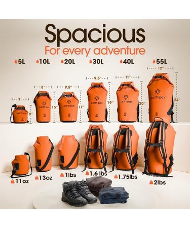 Earth Pak Waterproof Dry Bag - Roll Top Waterproof Backpack Sack Keeps Gear Dry for Kayak with Waterproof Phone Case - Buy Online on GoSupps.com