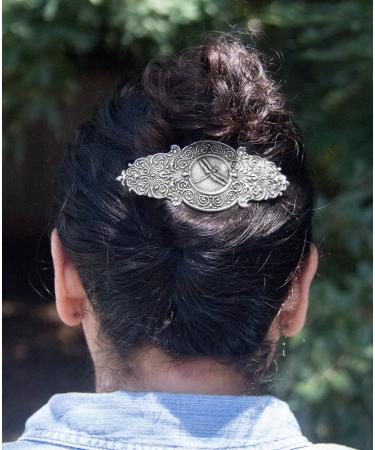 Victorian Dragonfly Hair Clip | Handcrafted Metal Barrette | Made in USA | 100mm French Clip | Oberon Design - Buy Online on GoSupps.com