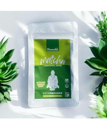 Biomatea Premium Ceremonial Matcha from Japan 50 g in zipper bag 100 pure matcha powder ceremonial quality green tea powder air dried and ground stone - Buy Online on GoSupps.com