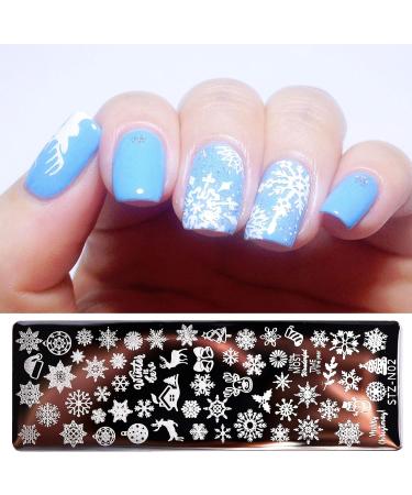 NICENEEDED Nail Art Stamping Plates - Set of 4 with Flower, Christmas, Snow and Elk Patterns - DIY Nail Design Templates - Style 2 - Buy Online on GoSupps.com
