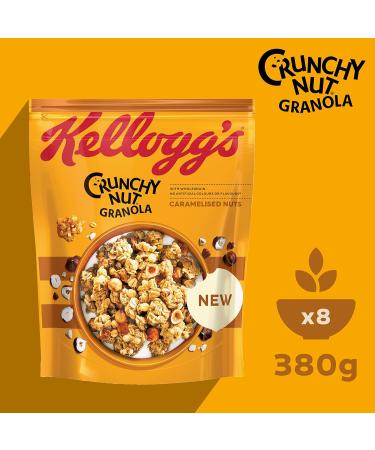 Kellogg's Crunchy Nut Granola Caramelised Nuts (1 x 380 g) - Crunchy cereal with caramelised nuts - Whole nut Granola - Buy Online on GoSupps.com
