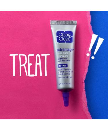 Clean & Clear Advantage Acne Spot Treatment Gel Cream 2% Salicylic Acid | Witch Hazel Oil-Free Pimple Cream 0.75 fl oz (Pack of 3) - Buy Online on GoSupps.com