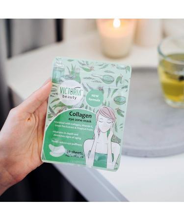 Victoria Beauty Collagen Eye Pads - Reduce Dark Circles & Swelling with Green Tea - 30 Patches for Youthful Eyes - Buy Online on GoSupps.com