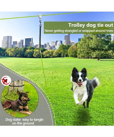 Xiaz 15.2m Dog Runner - Heavy-Duty Leash for Dogs up to 113.4kg | 50ft Bungee Cable Runner for Courtyard & Camping | Durable Antenna Dog Chain - Buy Online on GoSupps.com