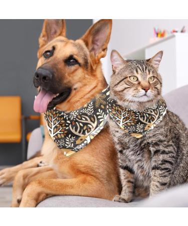 Stylish Triangular Dog Scarves - Multi-Coloured 2-Piece Set for Small Medium & Large Dogs and Cats - Buy Online on GoSupps.com