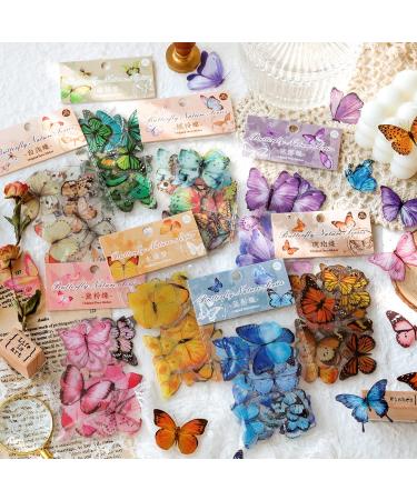 Knaid Butterfly Stickers Set - 320 Transparent Colorful Resin Decals for Scrapbook, Journal, and Crafts - Buy Online on GoSupps.com