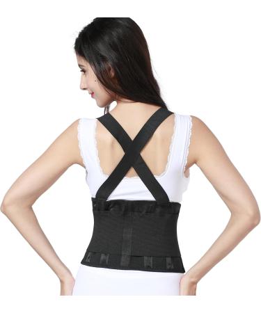 Women's XL Black Lumbar Support Belt with Suspenders - Ultimate Comfort & Pain Relief for All-Day Wear - Buy Online on GoSupps.com