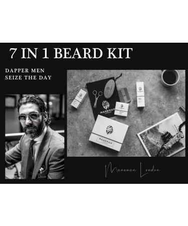 Maneman London Beard Grooming Kit for Men - 7 Piece Gift Set for Softening, Itch-Free Beard Care - Buy Online on GoSupps.com