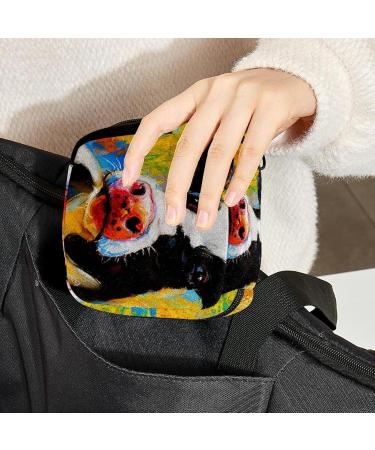 Menstrual Bags for Women & Girls - Zippered Sanitary Napkin & Tampon Collection Bags - Cute Animal Cow Watercolor Design - Buy Online on GoSupps.com
