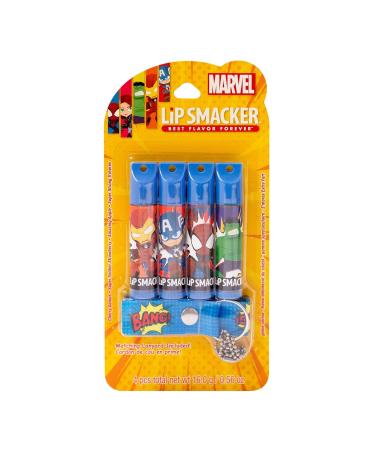 Lip Smacker Marvel 4 Piece Iron Man Captain America Spider Man Hulk Lip Balm Set with Strawberry Cotton Candy Watermelon Oatmeal Cookie 4 Piece Lip Balm Set - Buy Online on GoSupps.com