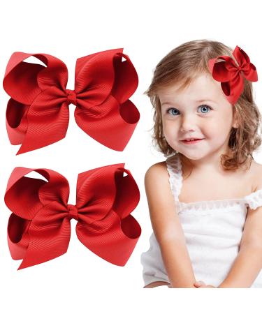 Whaler hair loop clips 15.2 cm red ripband hairpins loop hair clips crocodile terminals fashionable hair accessories for girls women children toddlers birthday 2 pieces