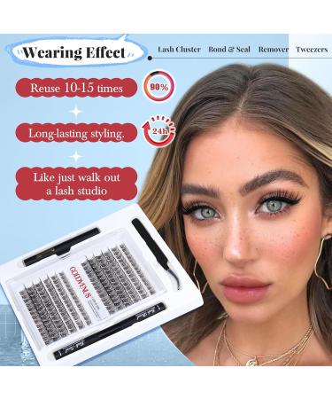 Godvenus DIY Wispy Lash Extension Kit | D Curl 8-16mm Mix | Natural Individual Lashes | Includes Bond, Seal, Remover & Applicator - Buy Online on GoSupps.com