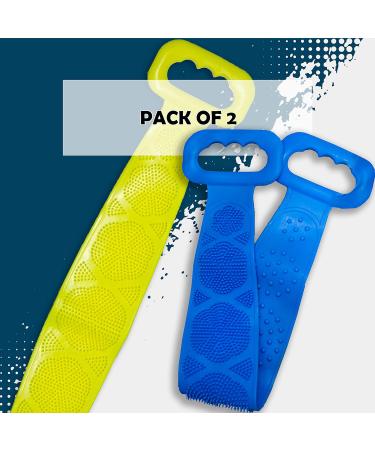 2 Pack Extra Long Silicone Back Scrubber for Shower - Body Scrubber for Shower | Silicone Body Brush | Back Washer for Shower - Buy Online on GoSupps.com